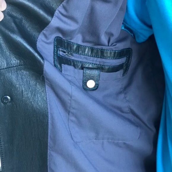 Men's Black/Brown Genuine Leather Jacket (Size L) - Picture 5 of 12